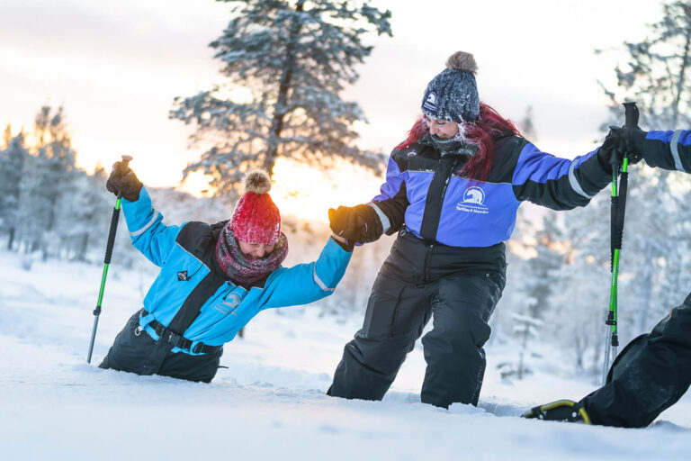 finland snowshoeing fun whs
