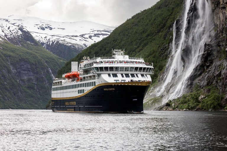 norway havila castor cruising through geirangerfjord