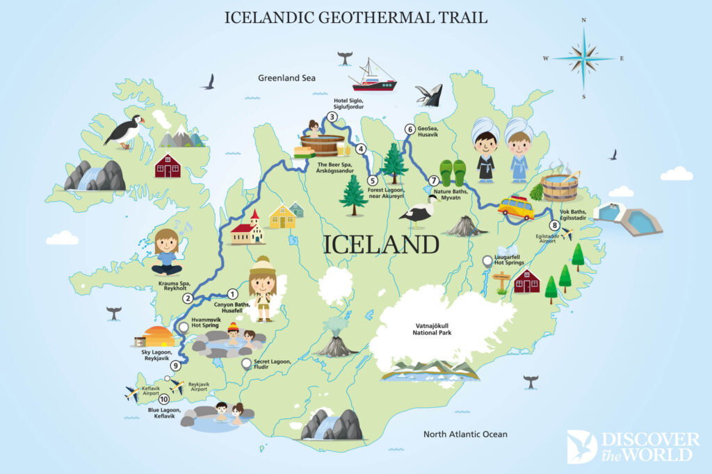 iceland geothermal trail map discover the world