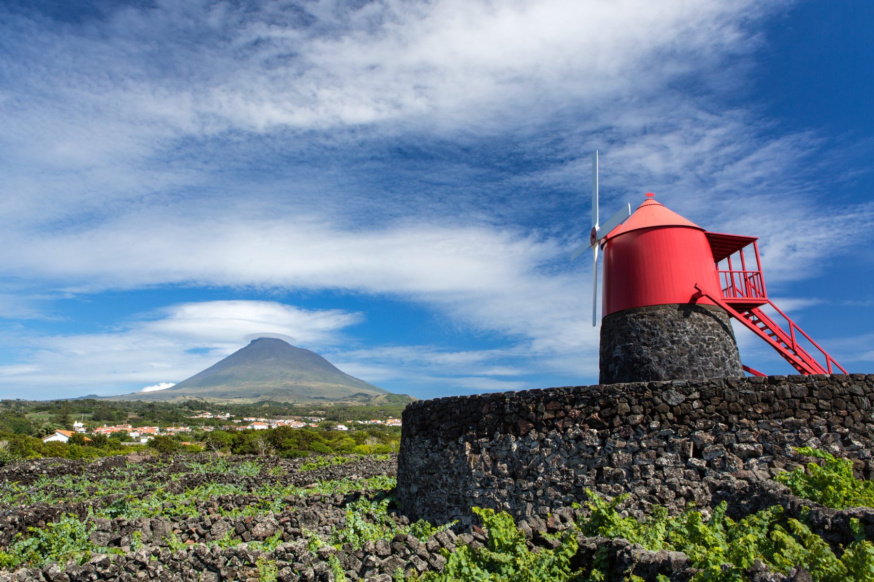 azores pico island windmill volcano view istk
