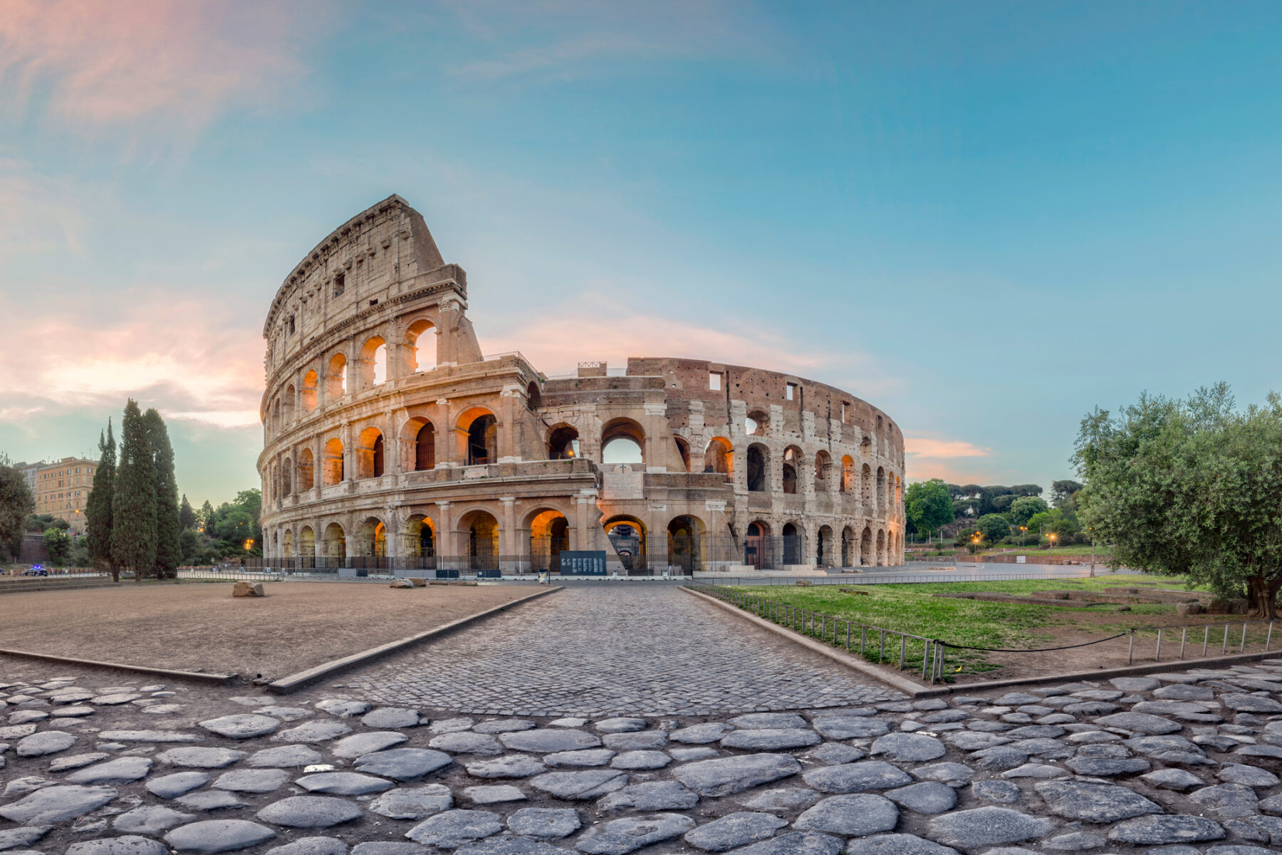 italy rome sunrise at the colosseum istk