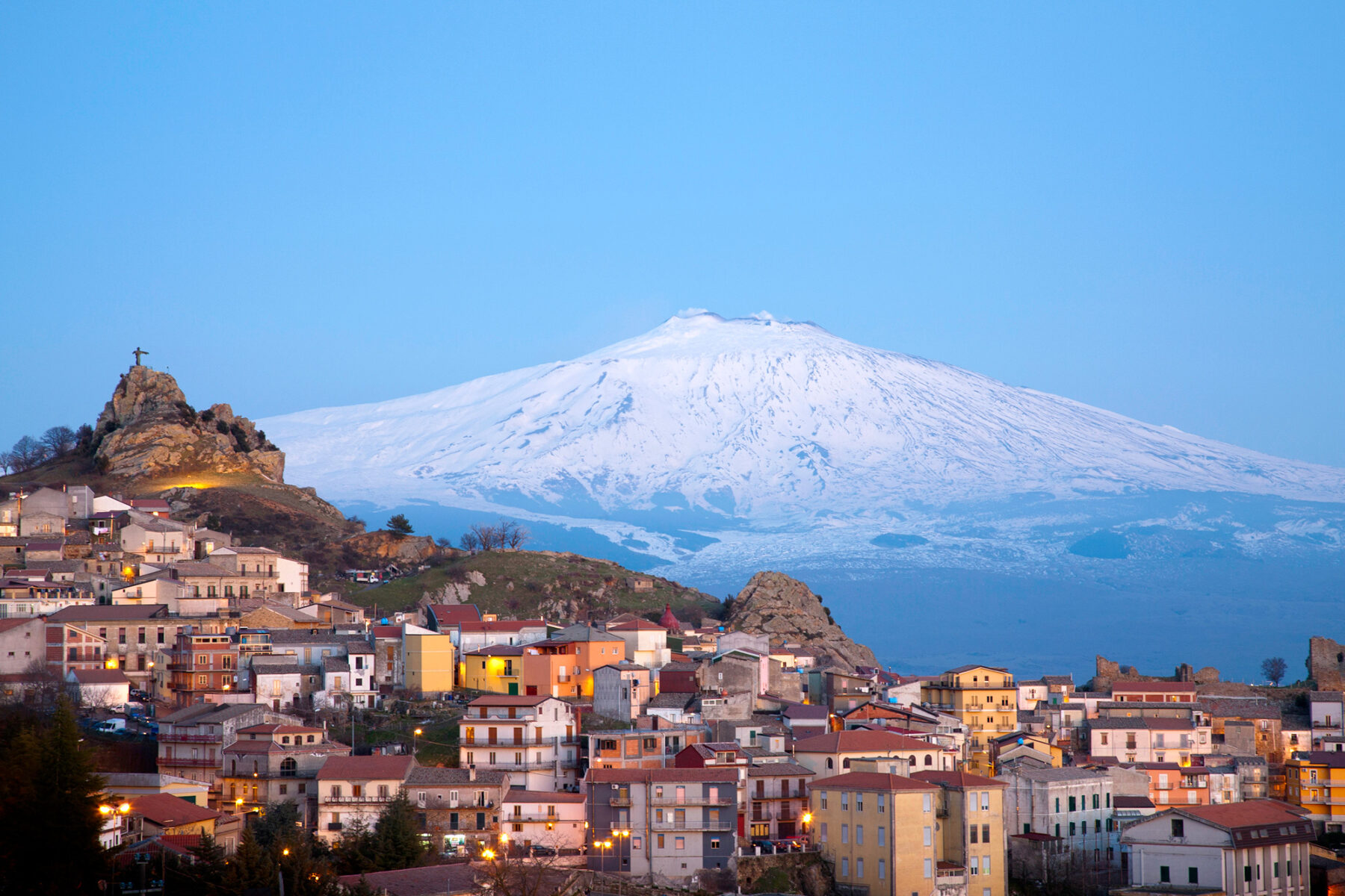 italy sicily mt etna snow capped view istk