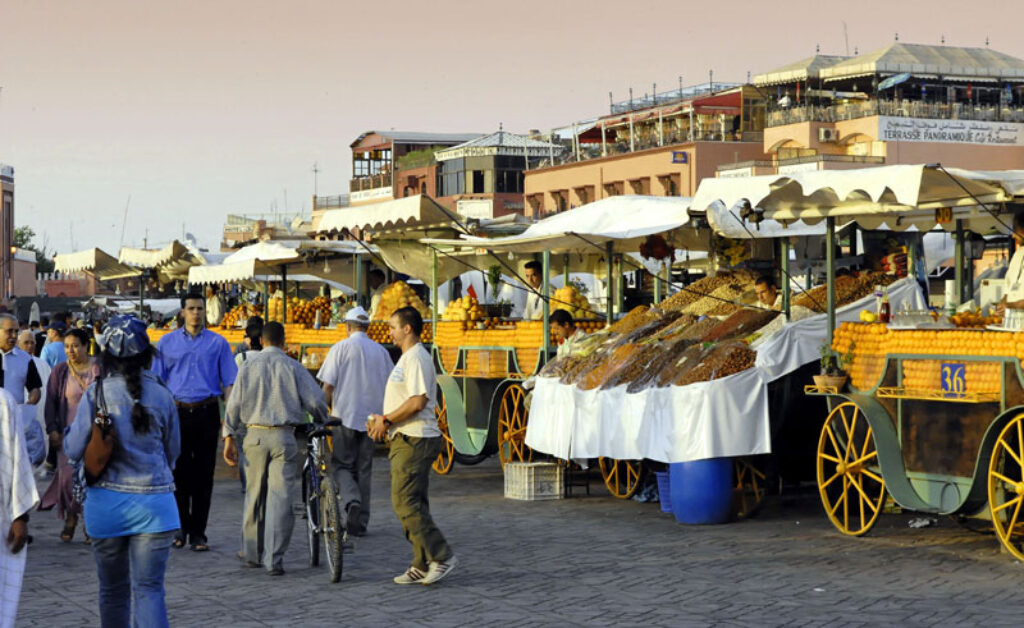 morocco marrakech souk stalls ct