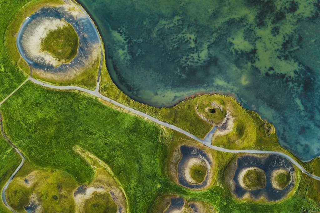 iceland north east myvatn psuedocraters from above istk
