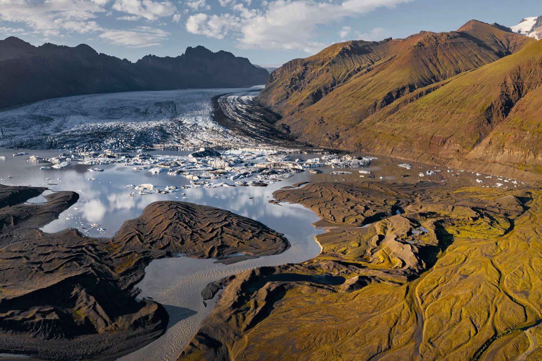south east iceland aerial view over glacier rth
