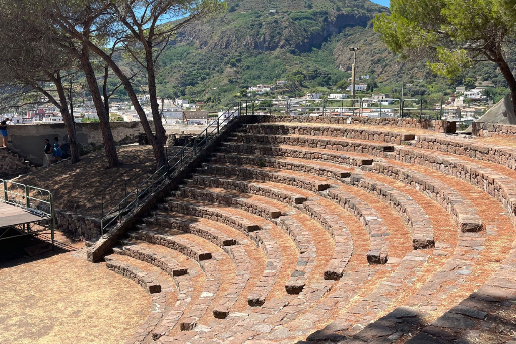 Picture of archaeological site steps in Lipari on the Aeolian islands